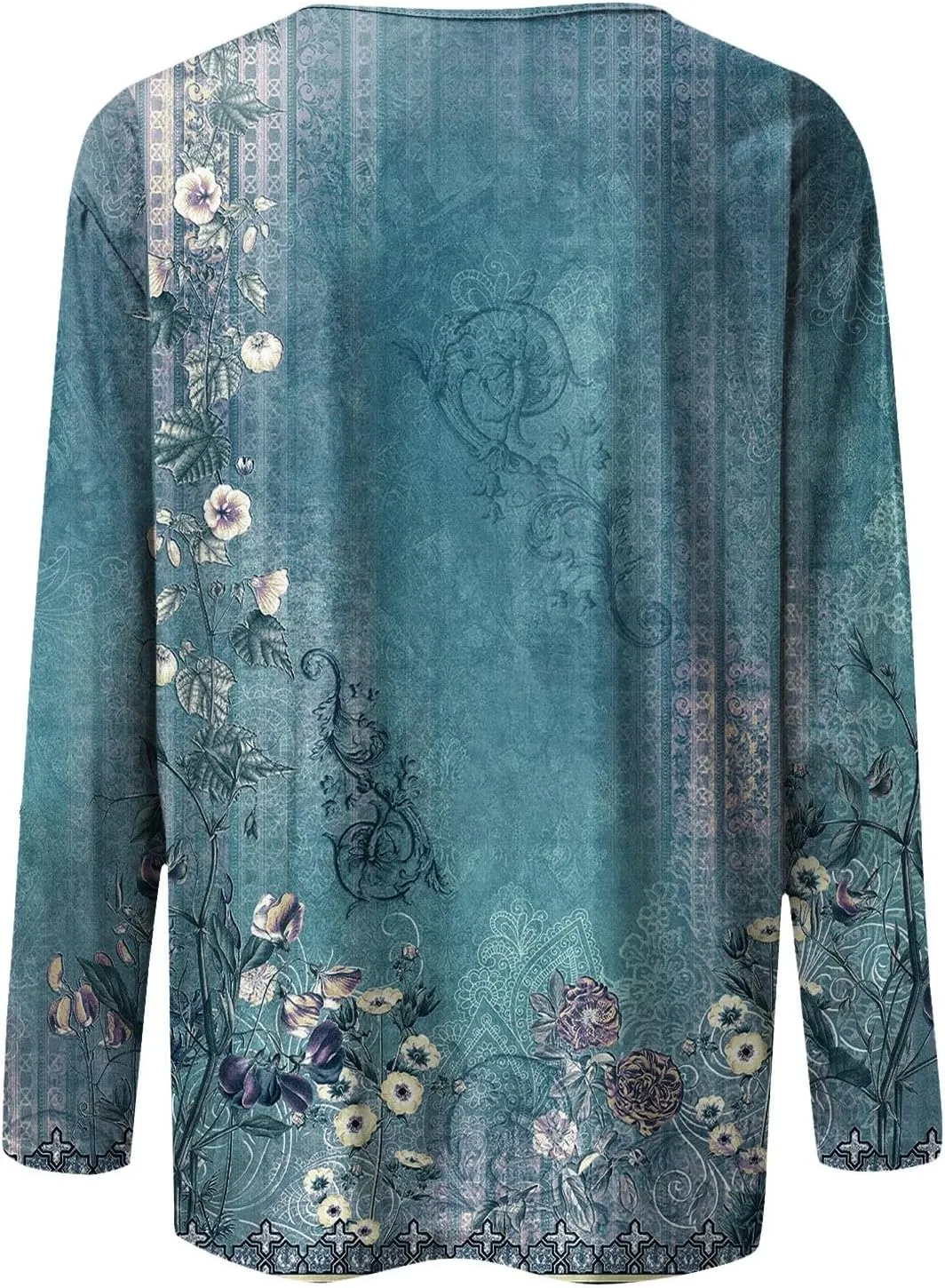 Blouses for Women 2025 Three Quarter Sleeve Round Neck T Shirt Hawaiian Printing Trendy Fashion Beach Tops