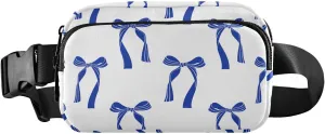 Blue Bows Fanny Pack for Women Men Crossbody Belt Bag Fashion Waist Packs Purse with Adjustable Strap Travel Chest Bag for Workout Travel Outdoors