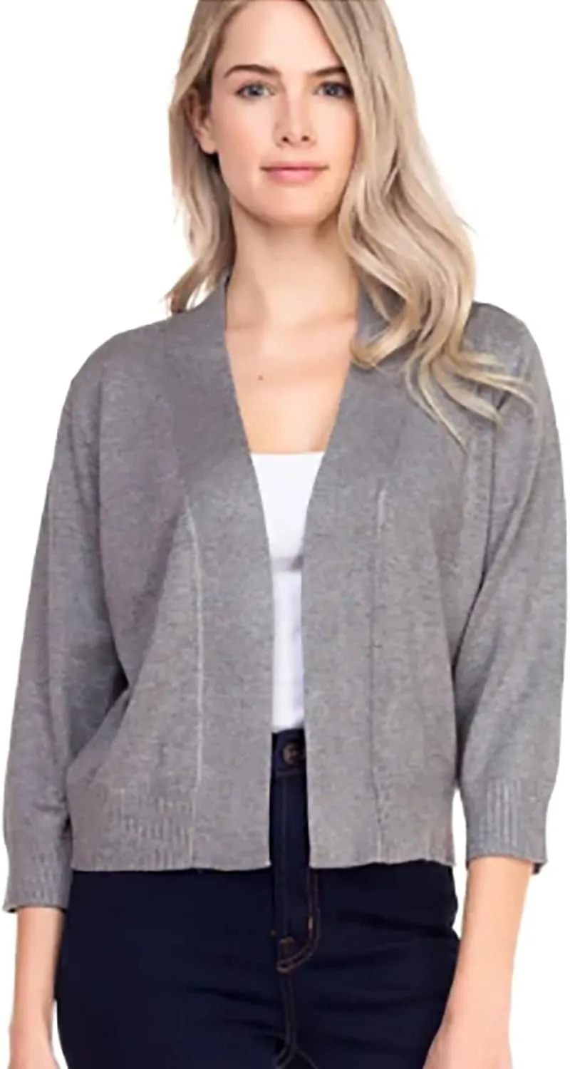 Bolero Cropped Cardigans Shrugs for Women - 3/4 Sleeve Open Front Cover up for Dresses