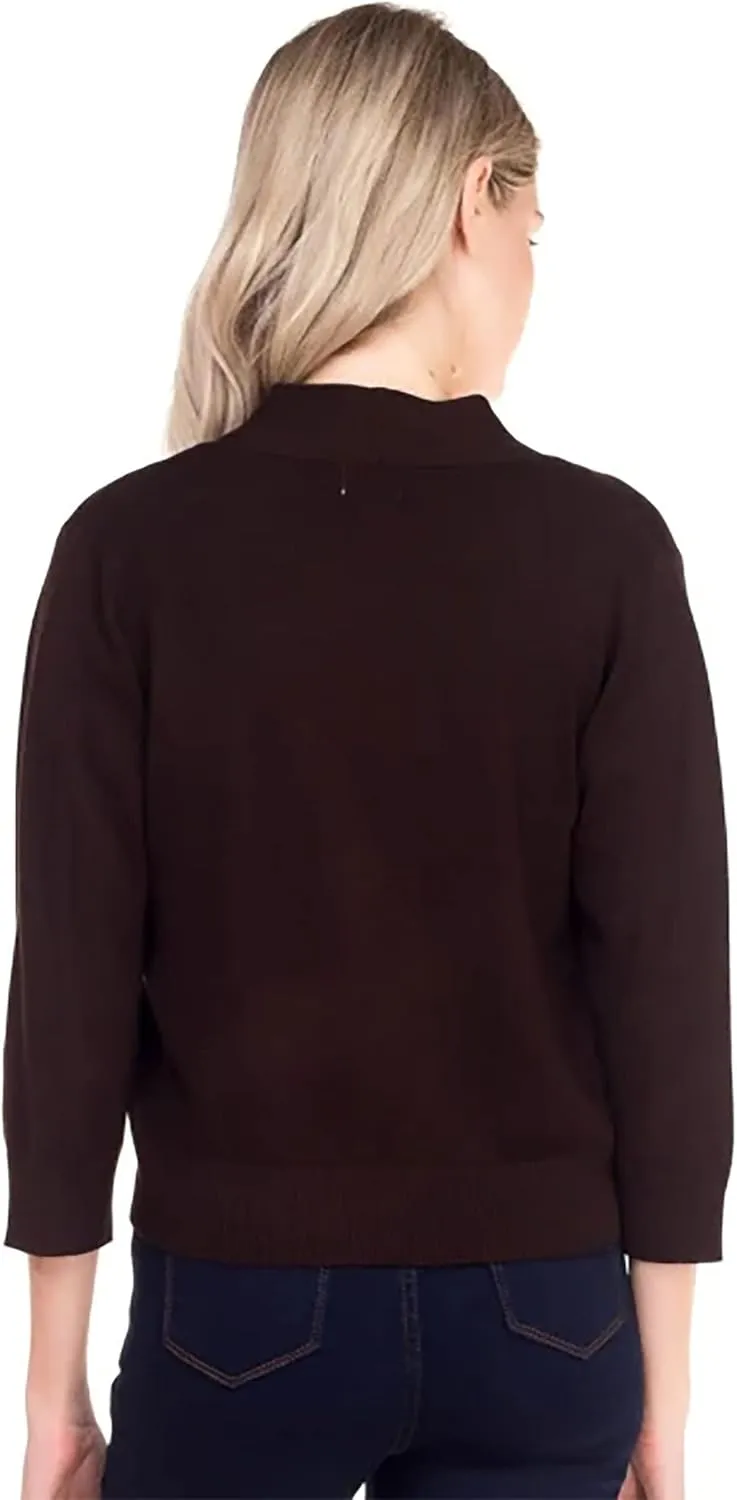 Bolero Cropped Cardigans Shrugs for Women - 3/4 Sleeve Open Front Cover up for Dresses