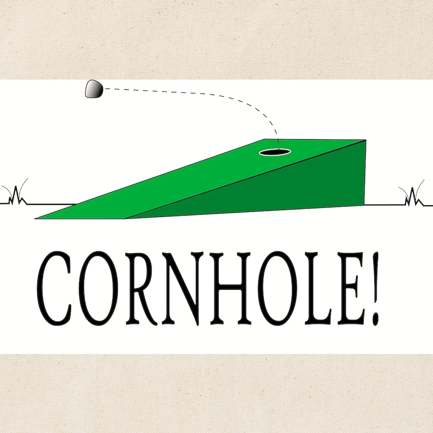 CafePress Cornhole Tote Bag Reusable Natural Beige Canvas Shopping Bag