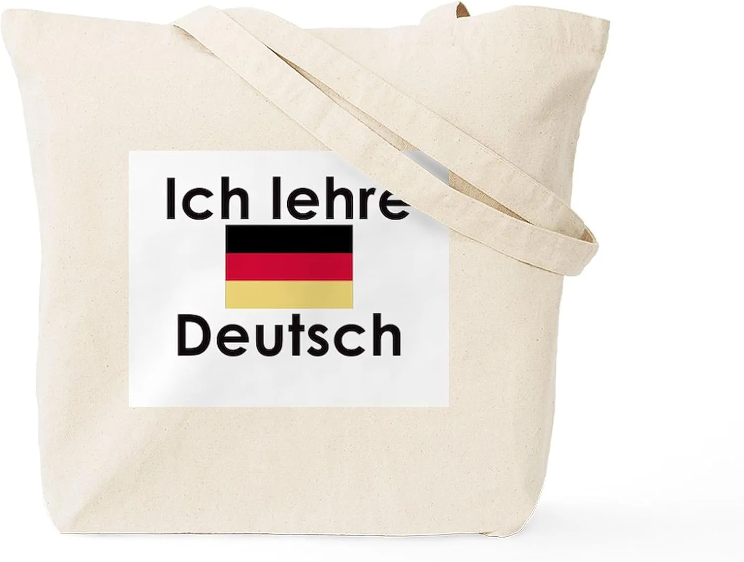 CafePress I Teach German (Deutsch) Tote Bag Reusable Natural Beige Canvas Shopping Bag