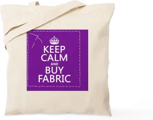 CafePress Keep Calm And Buy Fabric Tote Bag Reusable Natural Beige Canvas Shopping Bag
