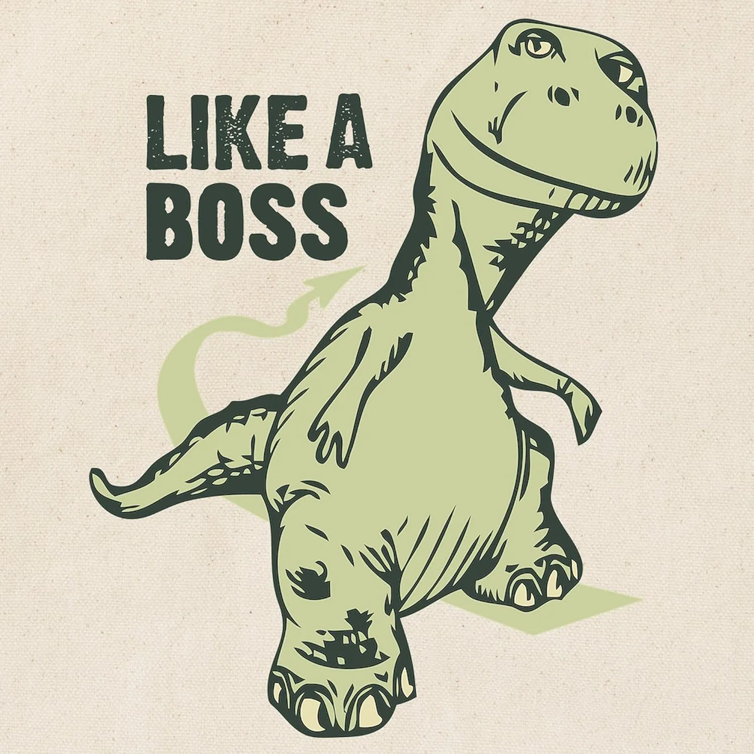 CafePress Like A Boss Dinosaur T Rex Tote Bag Reusable Natural Beige Canvas Shopping Bag