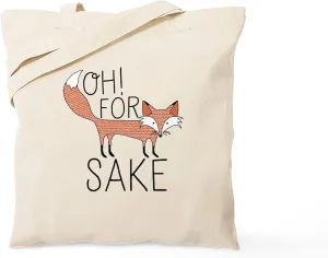 CafePress Oh For Fox Sake Tote Bag Reusable Natural Beige Canvas Shopping Bag