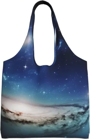 Canvas Tote Bag for Women Shoulder Tote Purse Reusable Grocery Bag Starry Sky Universe Space Aesthetic Shopping Bags