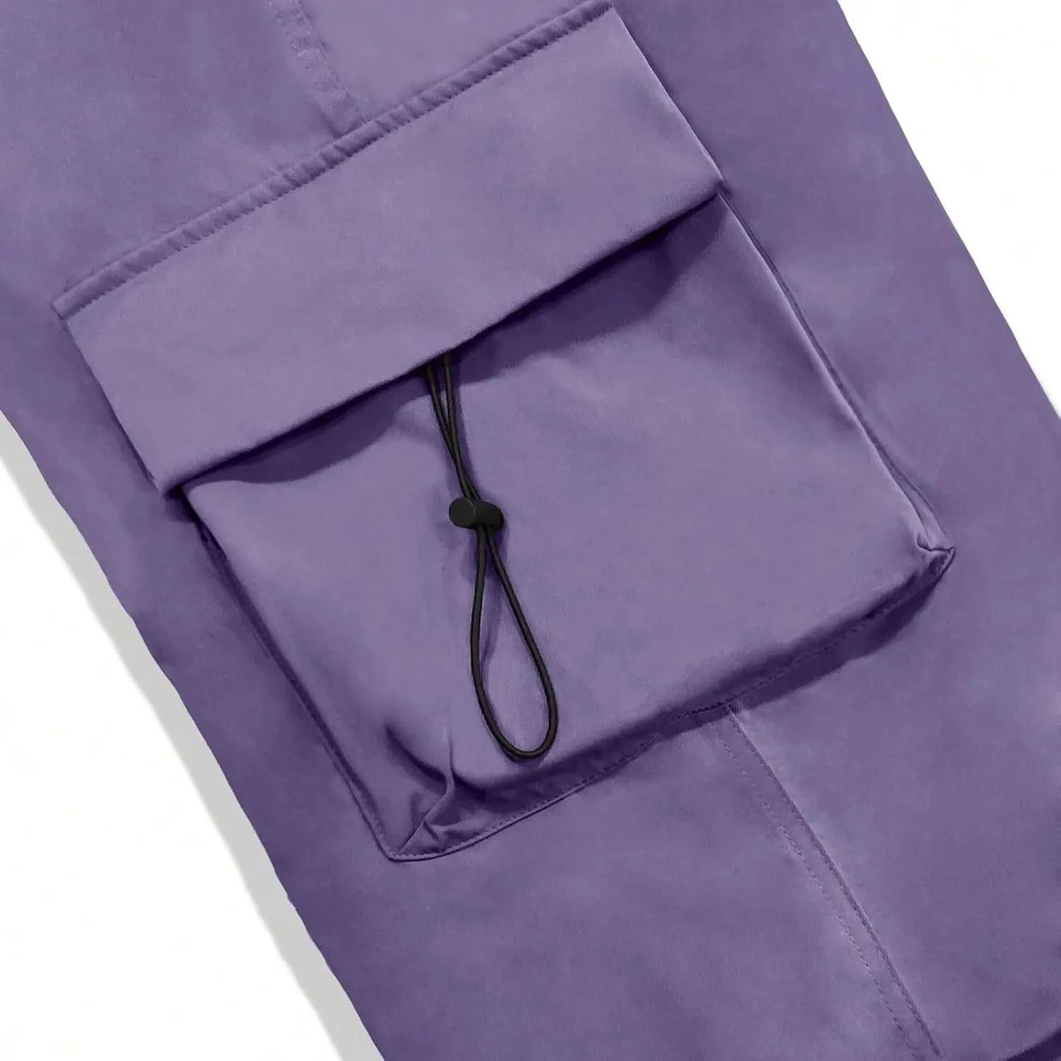 Cargo Pants Men Loose Fit Wide Leg Casual Joggers Elastic Waist Drawstring Outdoor Pants with Pockets