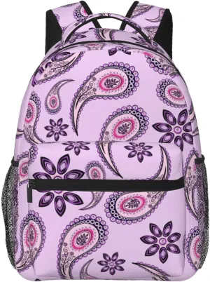 Cartoon Paisley Lightweight Laptop Backpack Lightweight Multipurpose Travel Casual Daypack Unisex College Backapcks for Men Women Adults Hiking Traveling Camping