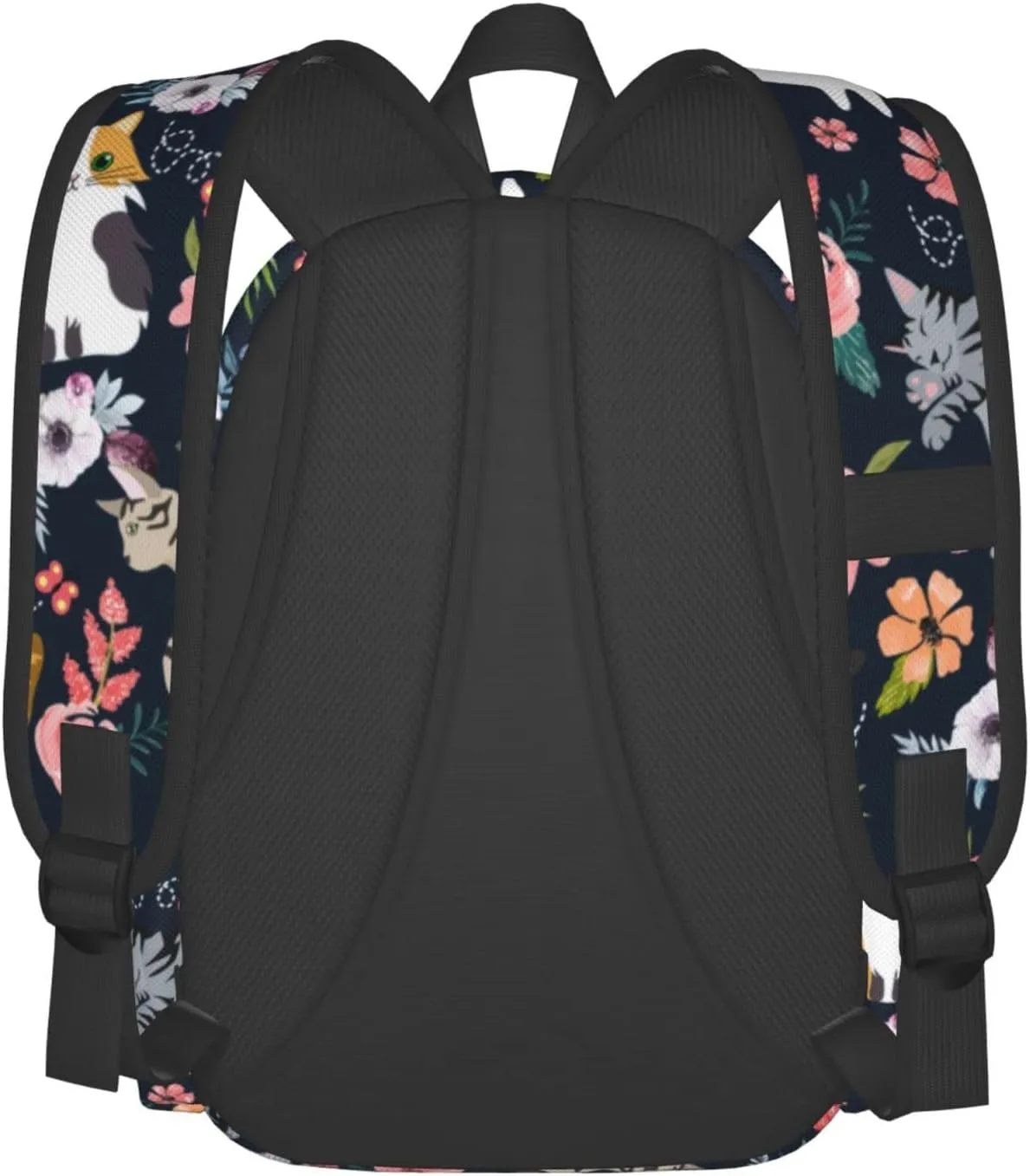 Cat Flower Backpack 16 Inches Lightweight Travel Laptop Backpack