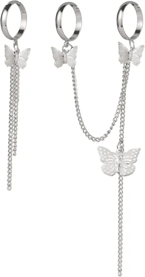 Chain Combinations Anniversary Ring Set Adjustable Opening Rings Exquisite Butterflies Eternal Ring for Women