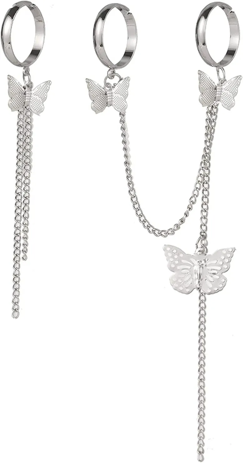 Chain Combinations Anniversary Ring Set Adjustable Opening Rings Exquisite Butterflies Eternal Ring for Women