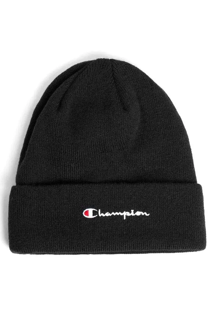 CHAMPION BEANIE C LIFE MICRO SCRIPT - BLACK