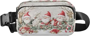 Christmas Gnome Deer Fanny Pack for Women Men Crossbody Belt Bag Fashion Waist Packs Purse with Adjustable Strap Waist Pouch for Workout Travel Outdoors