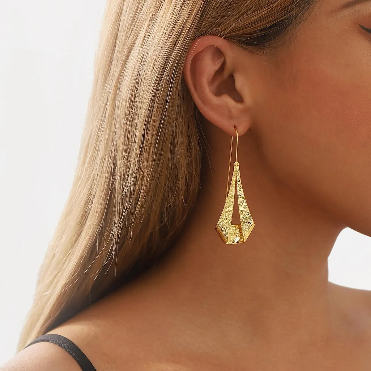 Chunky Gold Dangle Earrings - Large Statement Earrings in Teardrop, Ball, Circle & Heart Shapes - Trendy Fashion Jewelry