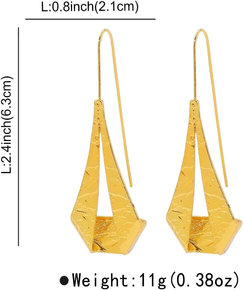 Chunky Gold Dangle Earrings - Large Statement Earrings in Teardrop, Ball, Circle & Heart Shapes - Trendy Fashion Jewelry