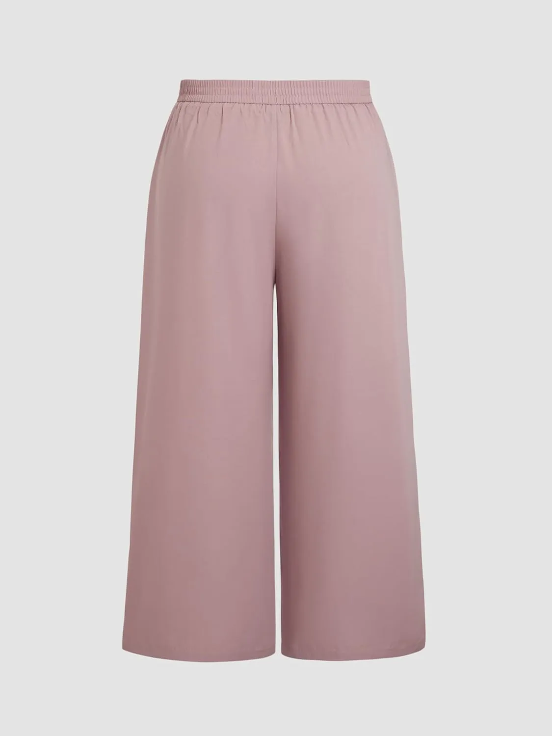 CIDER Solid High Waist Pleated Wide Leg Trousers Curve & Plus