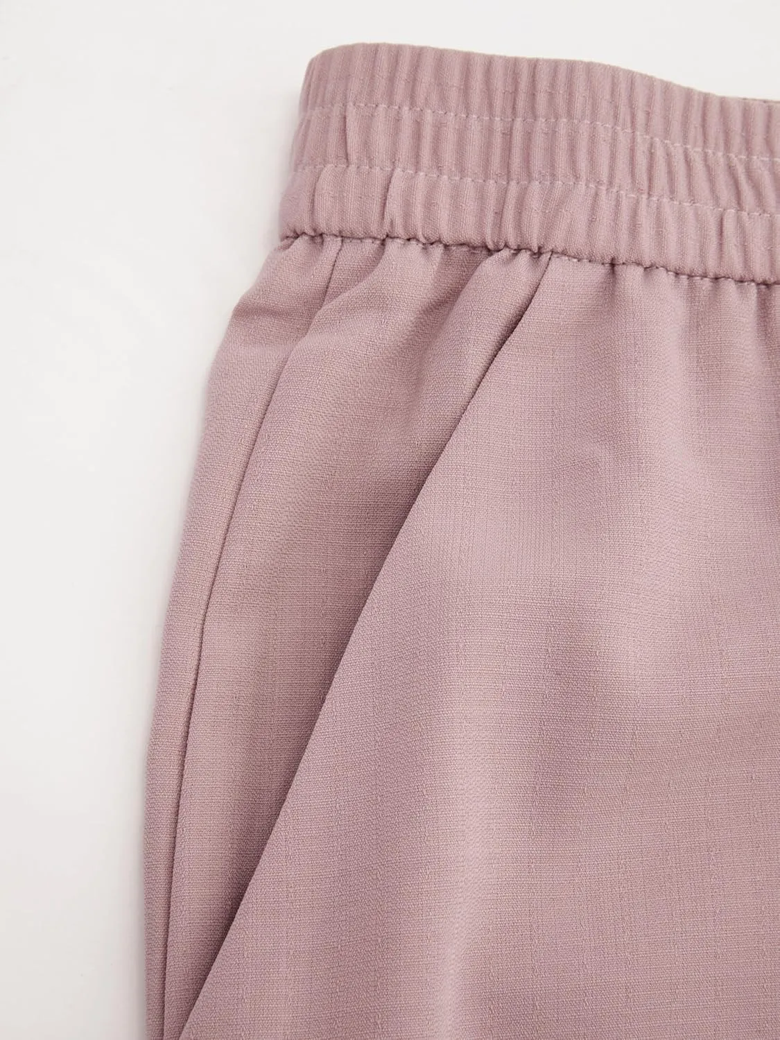 CIDER Solid High Waist Pleated Wide Leg Trousers Curve & Plus