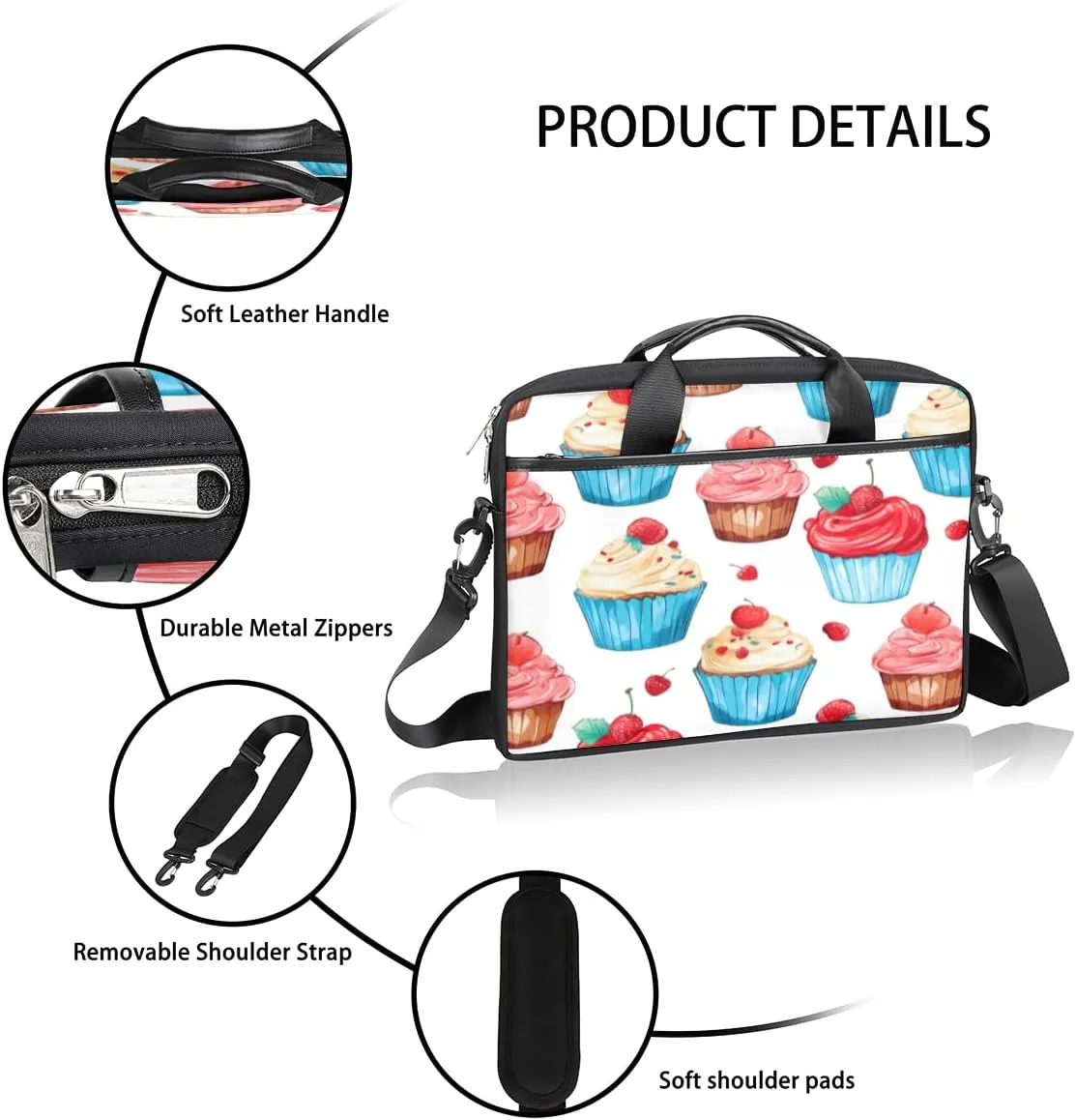 Classic Shape Decor Laptop Shoulder Bag for Tablet Computer Notebook Sleeve Messenger Carrying Case Briefcase Tote