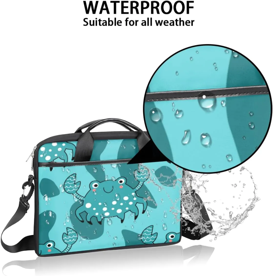 Classic Shape Decor Laptop Shoulder Bag for Tablet Computer Notebook Sleeve Messenger Carrying Case Briefcase Tote
