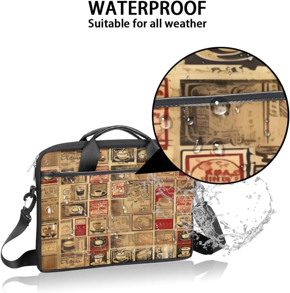 Classic Shape Decor Laptop Shoulder Bag for Tablet Computer Notebook Sleeve Messenger Carrying Case Briefcase Tote
