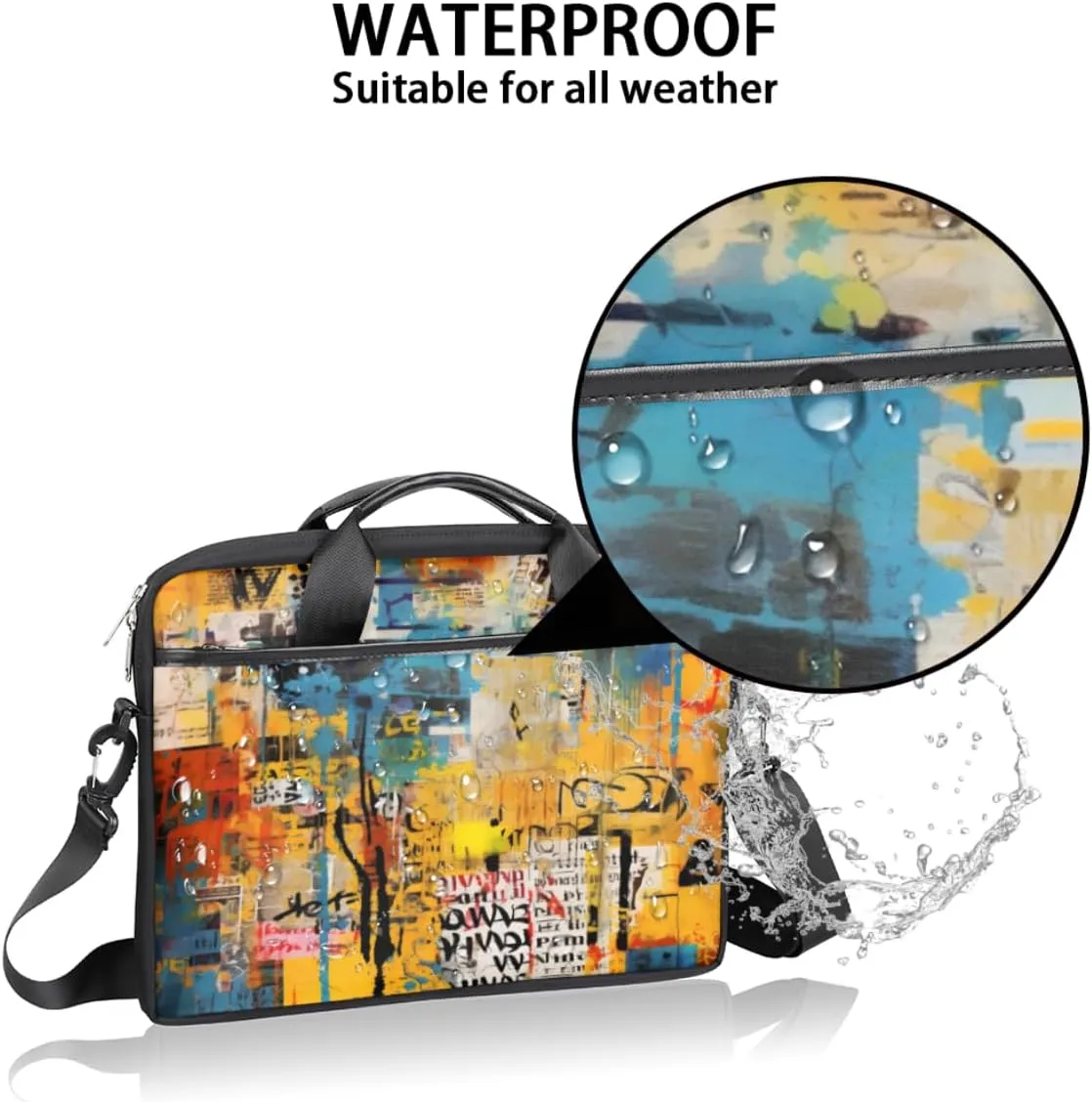 Classic Shape Decor Laptop Shoulder Bag for Tablet Computer Notebook Sleeve Messenger Carrying Case Briefcase Tote
