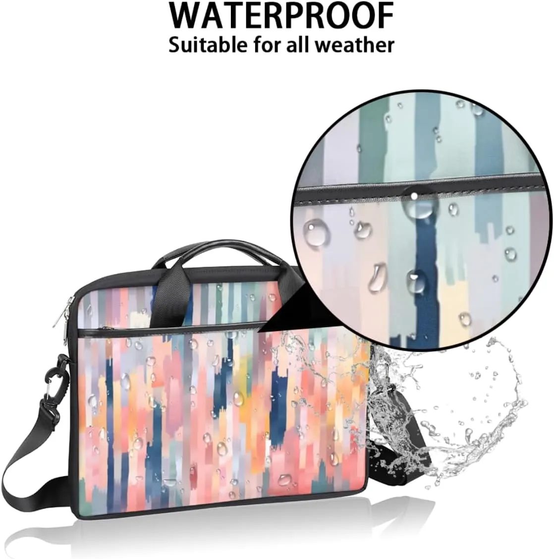 Classic Shape Decor Laptop Shoulder Bag for Tablet Computer Notebook Sleeve Messenger Carrying Case Briefcase Tote