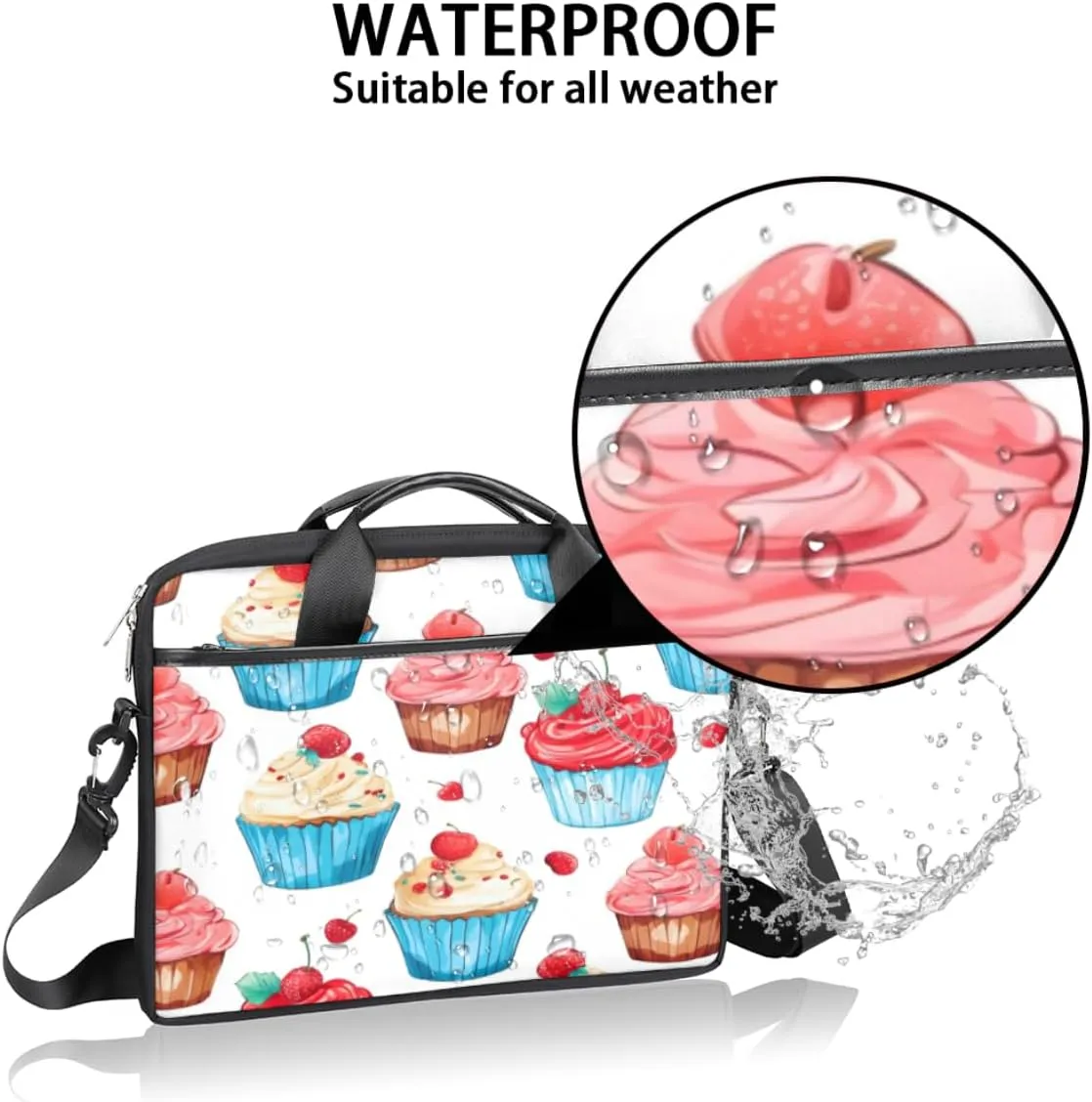 Classic Shape Decor Laptop Shoulder Bag for Tablet Computer Notebook Sleeve Messenger Carrying Case Briefcase Tote