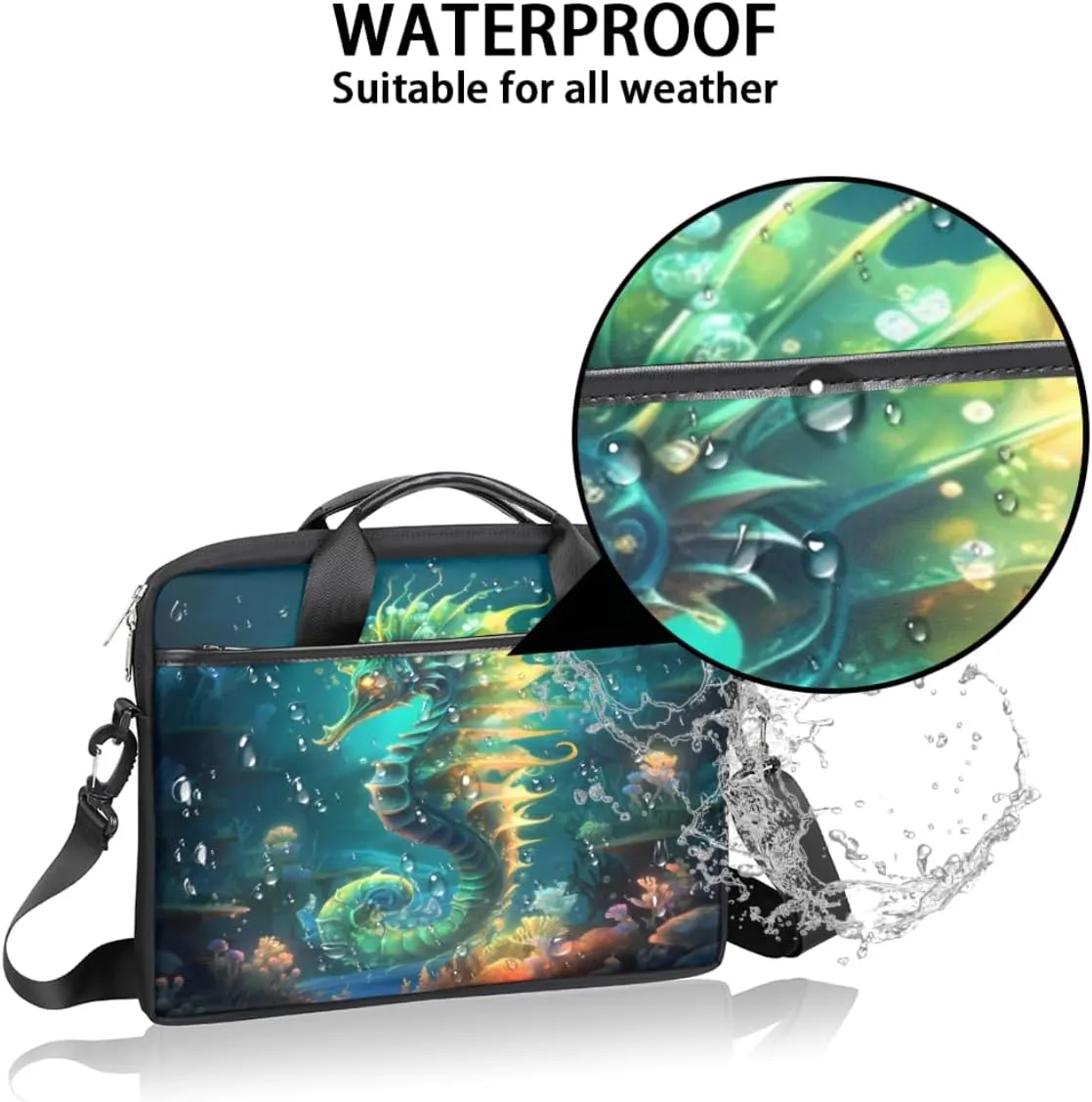 Classic Shape Decor Laptop Shoulder Bag for Tablet Computer Notebook Sleeve Messenger Carrying Case Briefcase Tote