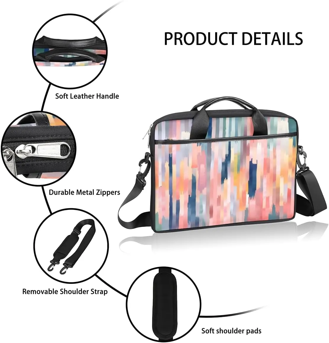 Classic Shape Decor Laptop Shoulder Bag for Tablet Computer Notebook Sleeve Messenger Carrying Case Briefcase Tote