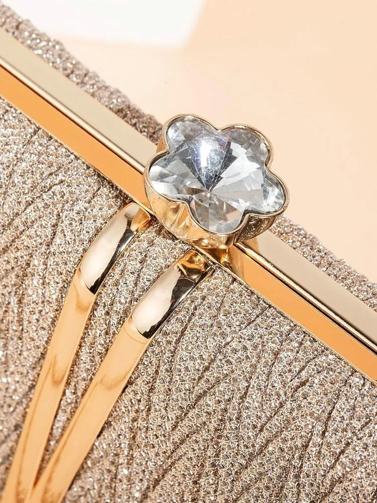Clutch Purses Women 2025 Sparkly Pleated Evening Handbags Crossbody Shoulder Bag with Chain Prom Cocktail Wedding