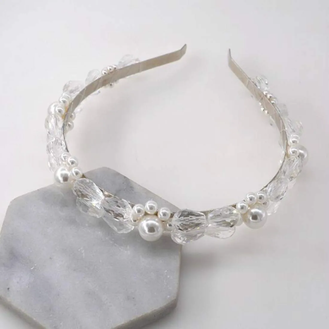 Colygamala Women's Handmade Hair Accessories Crystal Pearls Headbands