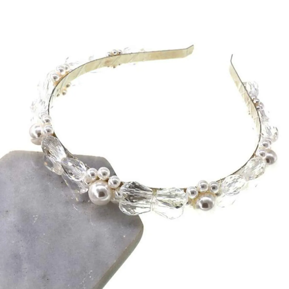 Colygamala Women's Handmade Hair Accessories Crystal Pearls Headbands