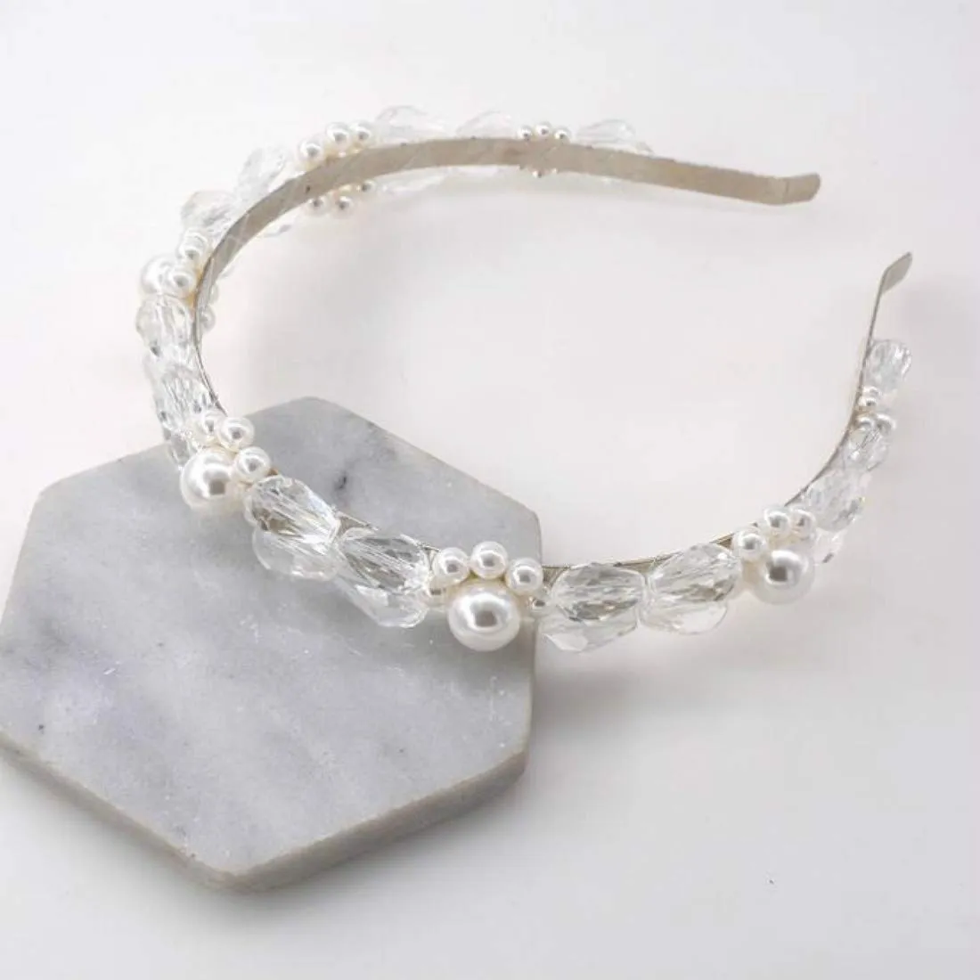 Colygamala Women's Handmade Hair Accessories Crystal Pearls Headbands