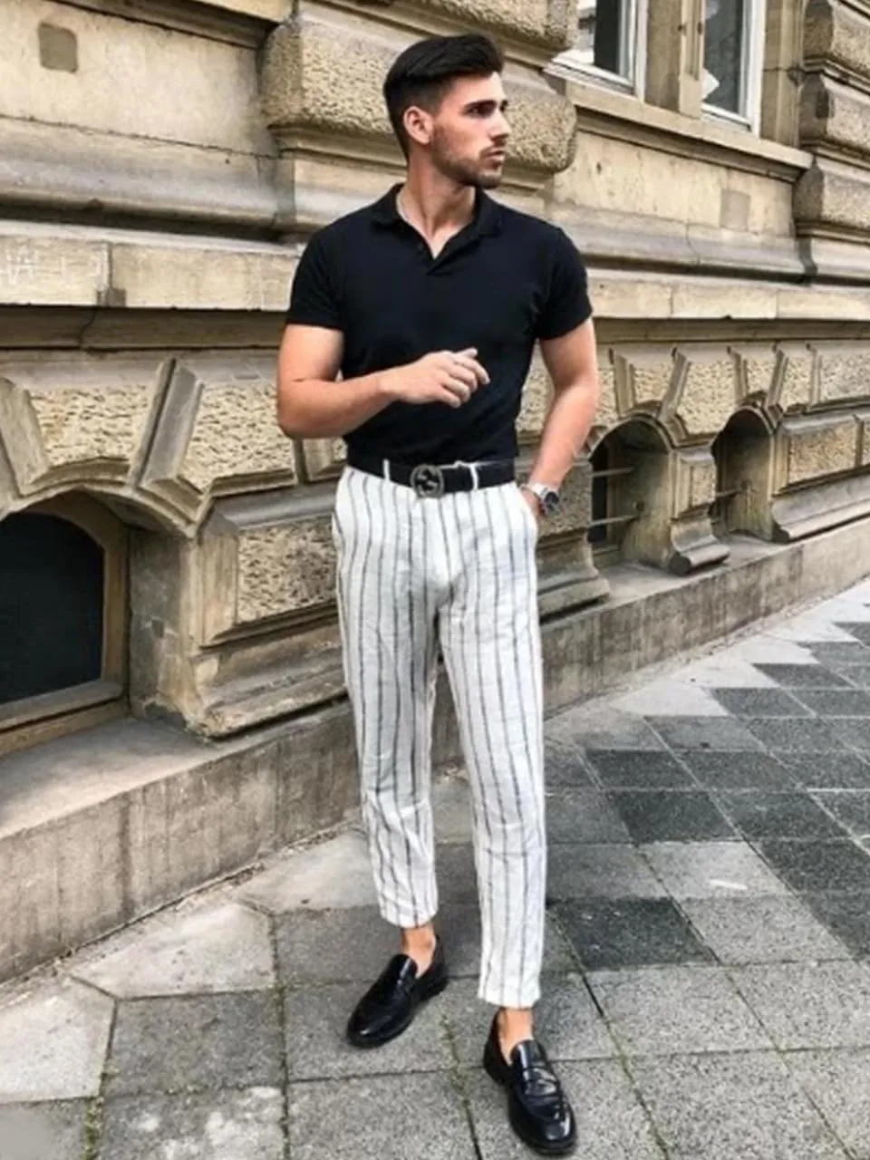 COOFANDY Men's Cotton Linen Pants Elastic Waist Lightweight Casual Pants Relaxed Fit Yoga Beach Pants with Pockets