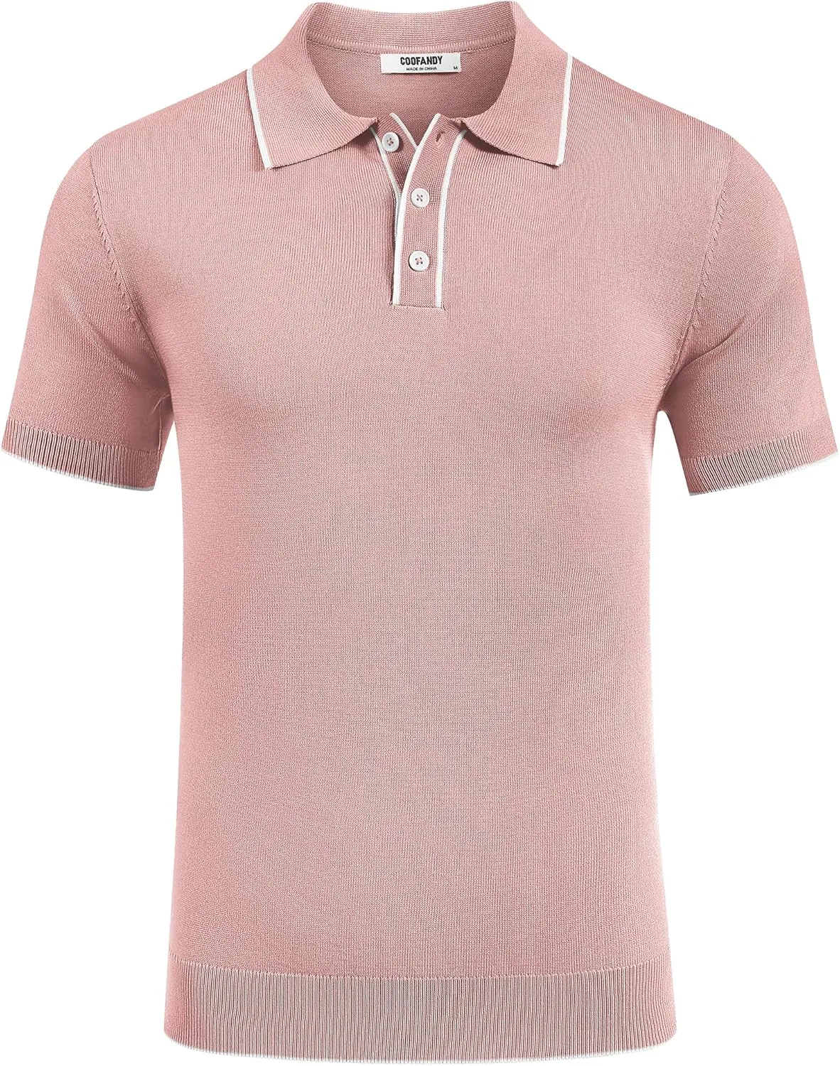 COOFANDY Mens Knit Polo Shirts Short Sleeve Vintage Stretch Polo T Shirts Casual Summer Golf Shirts