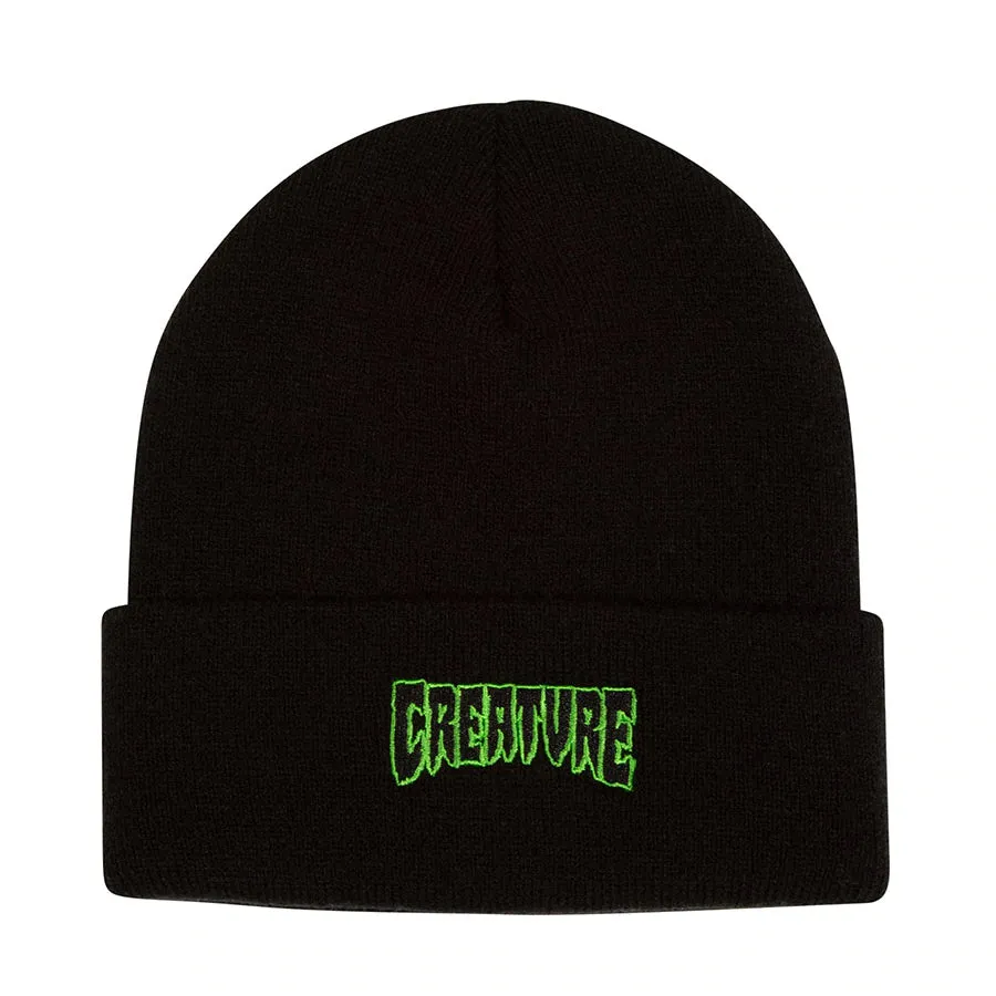 Creature Logo Outline Beanie - Black