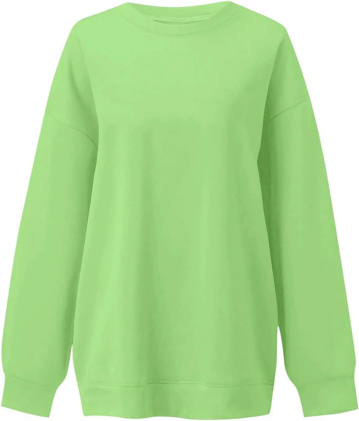 Crewneck Sweatshirts Women Soft Comfy Oversized Sweatshirt Drop Shoulder Long Sleeve Loose Fit Pullover Tops