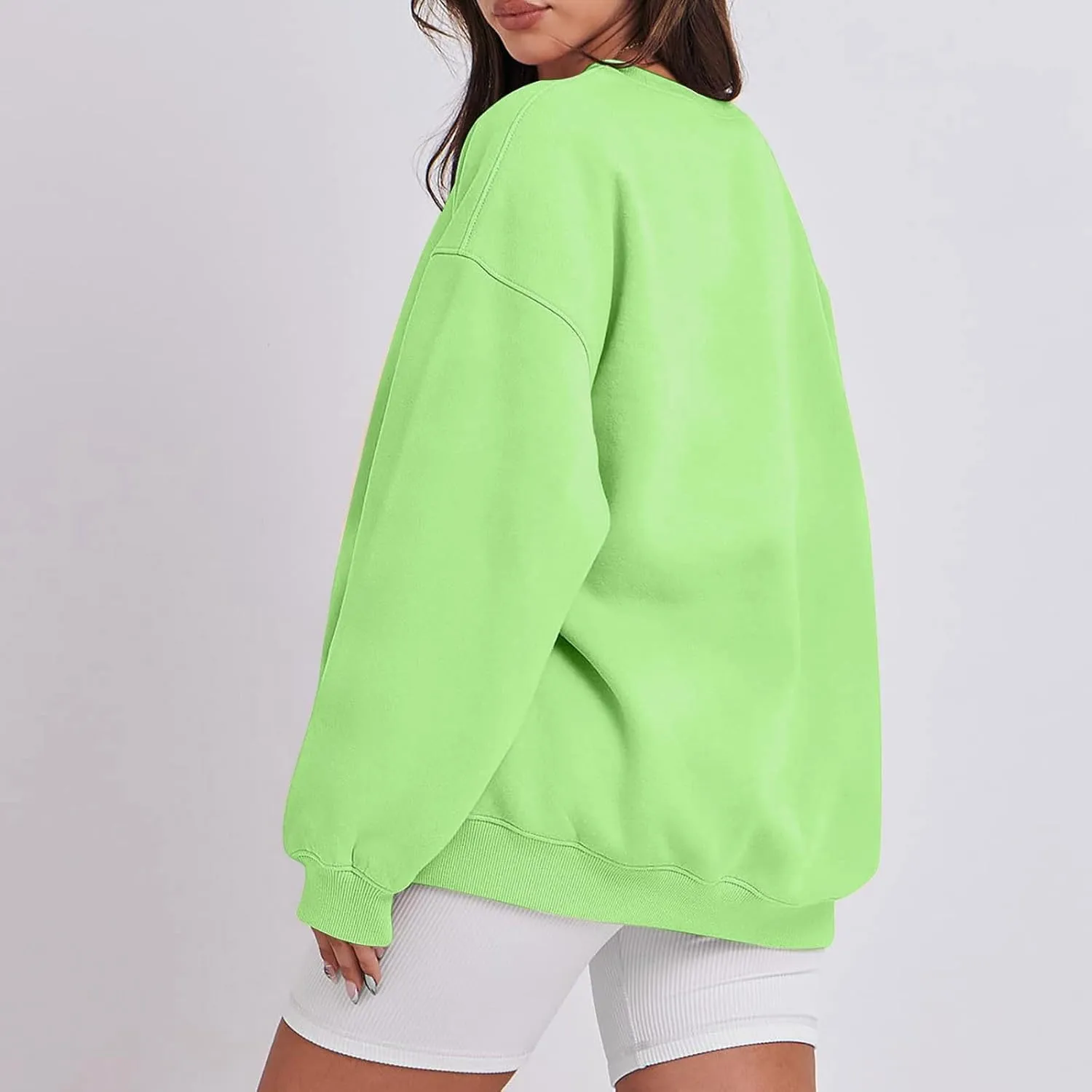 Crewneck Sweatshirts Women Soft Comfy Oversized Sweatshirt Drop Shoulder Long Sleeve Loose Fit Pullover Tops