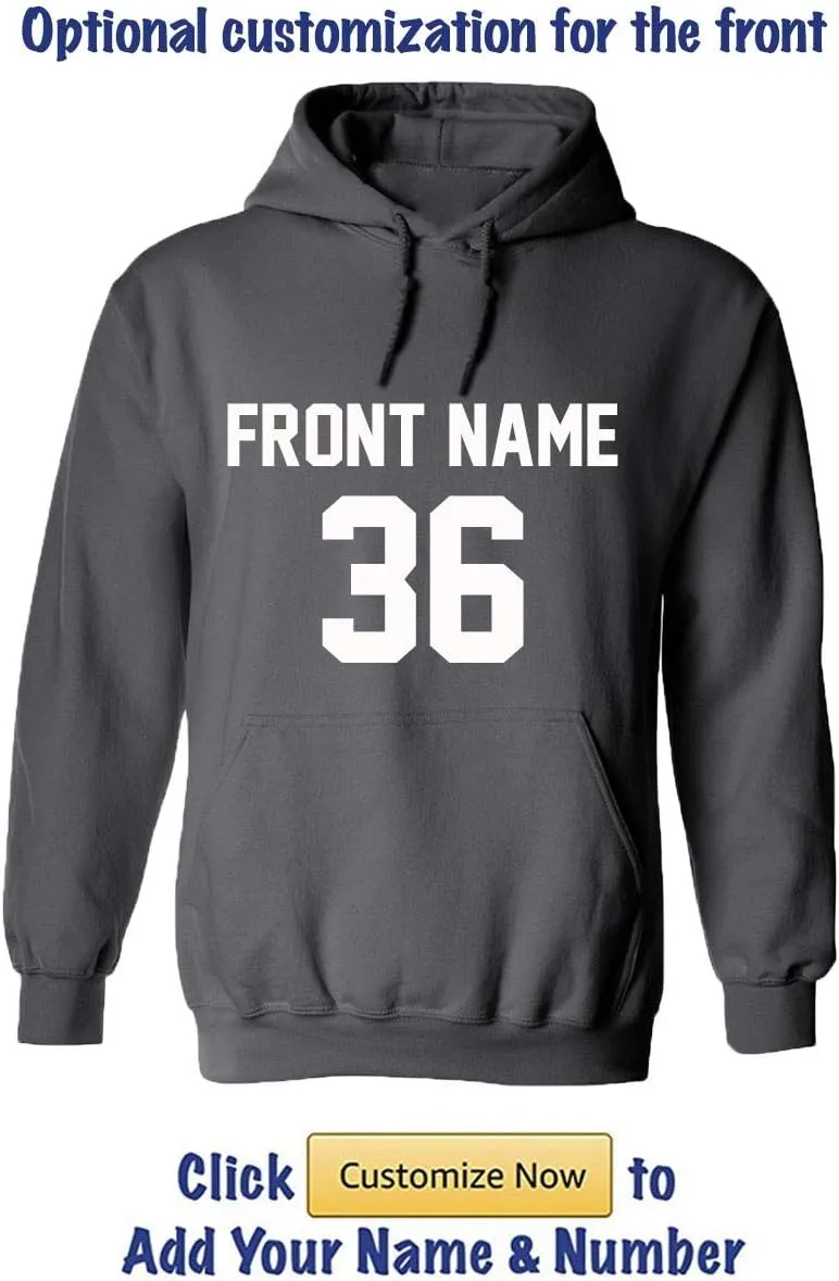Custom Hoodies - Add Your Name & Number - 2 Side Personalized Sweaters