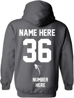 Custom Hoodies - Add Your Name & Number - 2 Side Personalized Sweaters