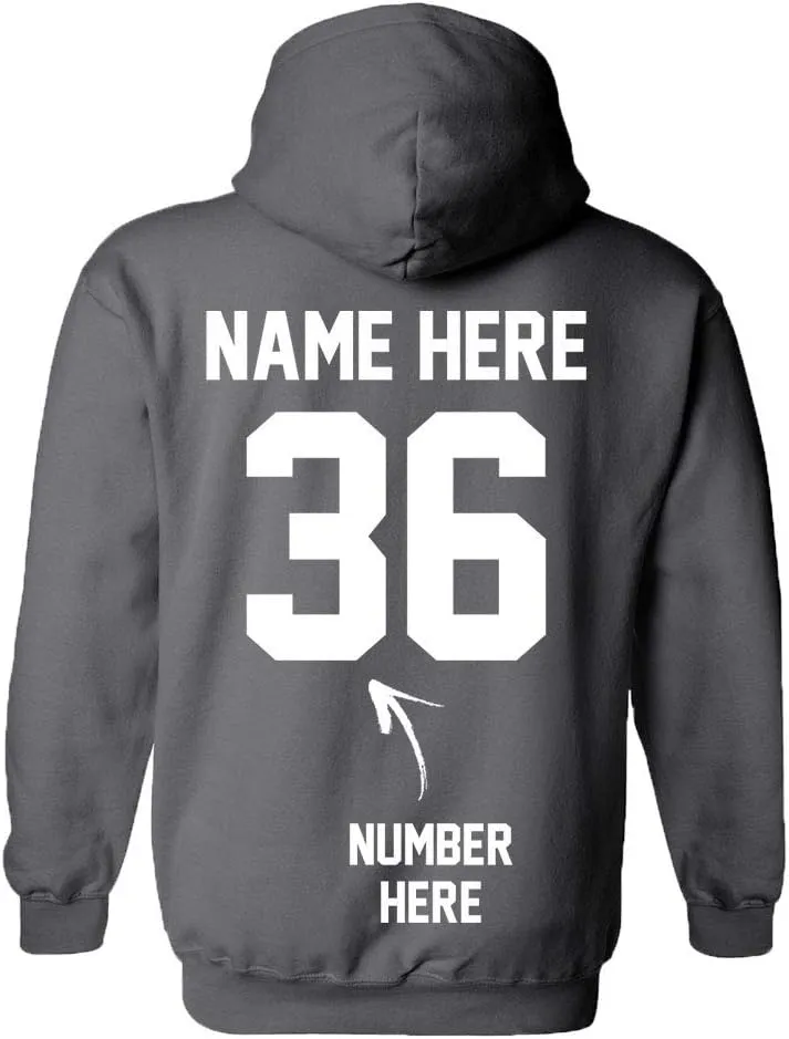 Custom Hoodies - Add Your Name & Number - 2 Side Personalized Sweaters