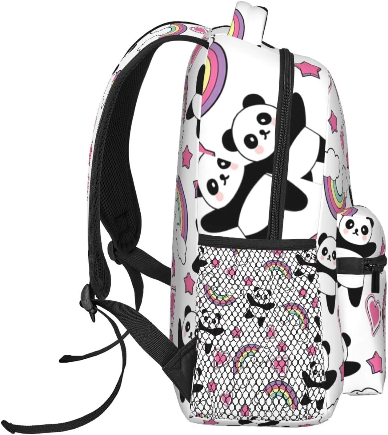 Cute Panda Backpack for Women Man Rainbow Lightweight Laptop Backpacks Book Bag Casual Daypacks for Hiking Travel College Office