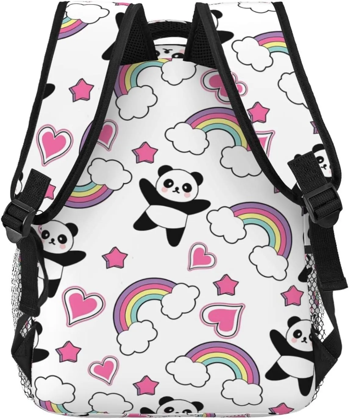 Cute Panda Backpack for Women Man Rainbow Lightweight Laptop Backpacks Book Bag Casual Daypacks for Hiking Travel College Office