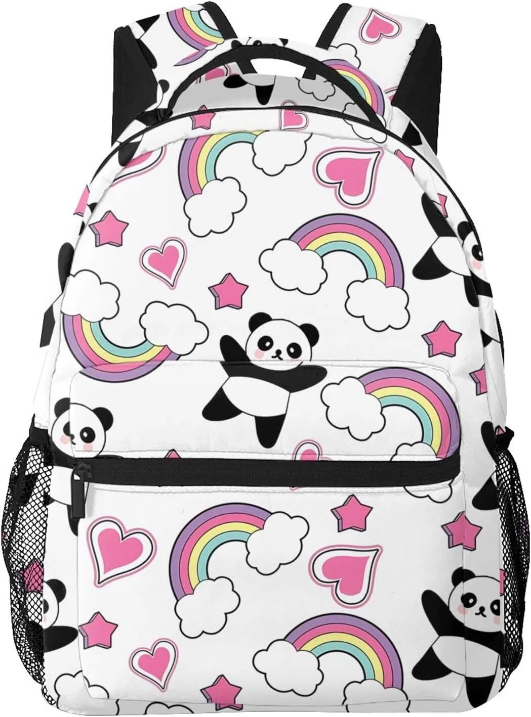 Cute Panda Backpack for Women Man Rainbow Lightweight Laptop Backpacks Book Bag Casual Daypacks for Hiking Travel College Office