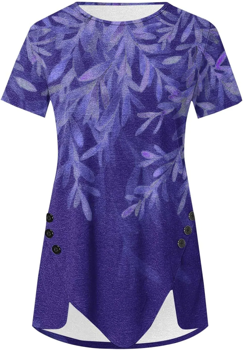 Cute Tops for Women Summer Boho Trendy Short Sleeve Tunic Tops Floral Print Flowy Blouses Fashion Ladies Clothes 2024