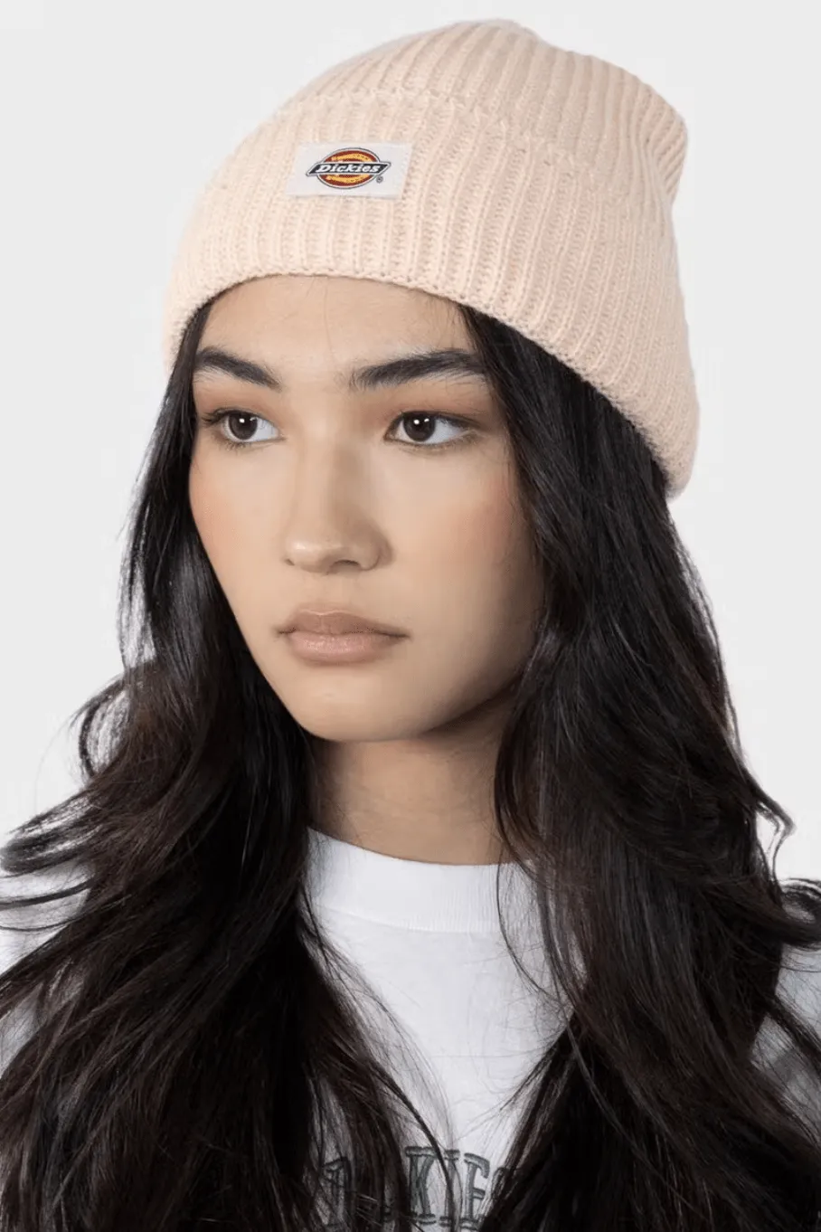 DICKIES CLASSIC LABEL CUFF BEANIE - PEACH