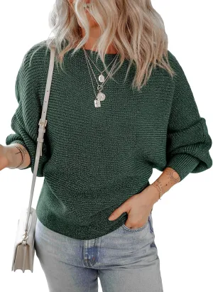Dokotoo Womens Sweaters Fall 2024 Dressy Casual Trendy Womens Fall Fashion 2024 Clothes Cute Winter Off the Shoulder Sweater Batwing Tops Sweater Pullover Oversized Women's Sweaters Winter Clothes