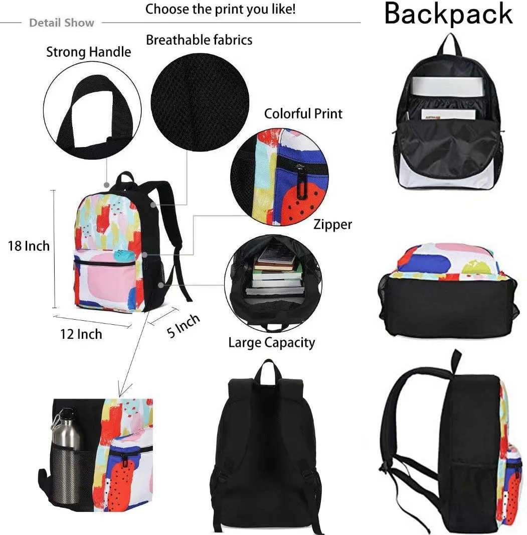 DuJiea Corgi Pug Dog Kids Backpack Set 3 Piece Student Back To School Book Bag with Shouder Bag Pencil Case for Boys Girls 1-6th Grade