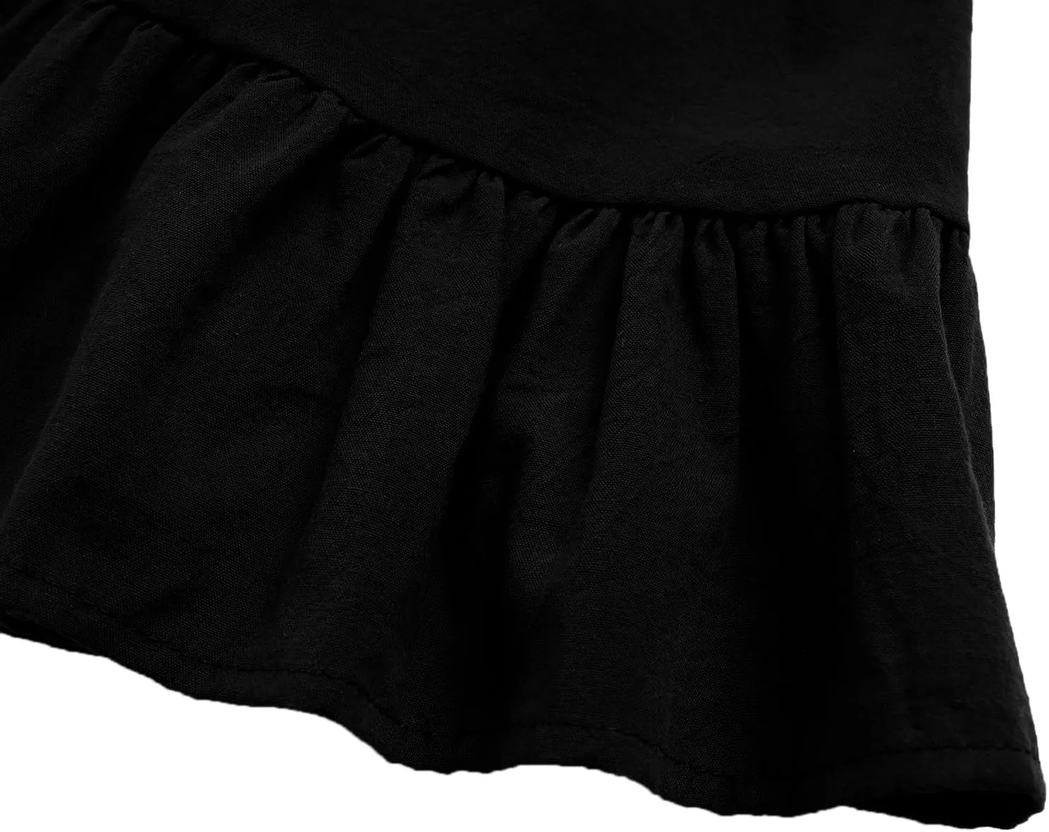 Dutebare Toddler Girls Swing Dress Linen Backless Tie Back Ruffle Hem Kid Casual Beach Dresses