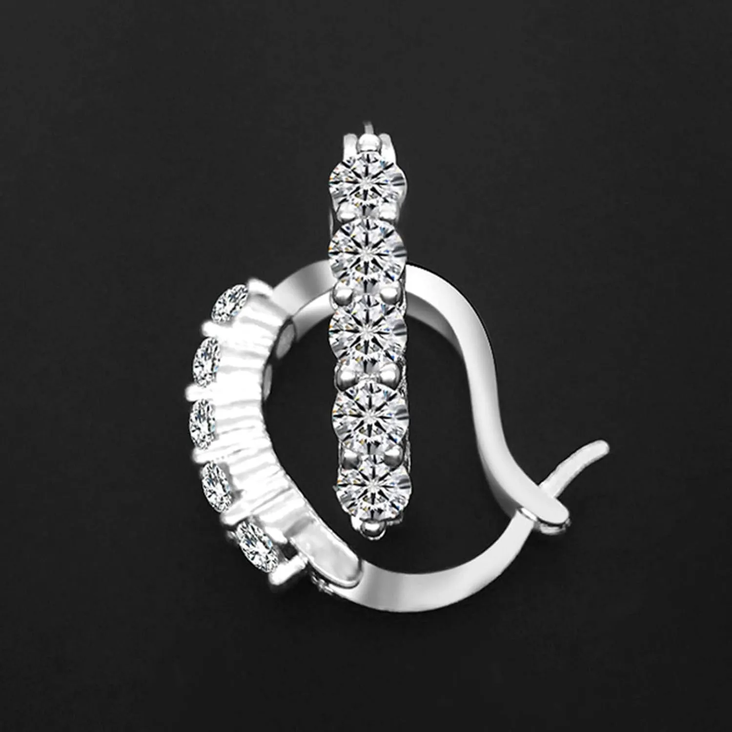 Earring Hoop Stud Drop & Dangle, Women Cubic Zirconia Inlaid Silver Plated U Shape Ear Stud Earrings Jewelry Gift for Women Teen Girls Birthday Christmas Friends Gift